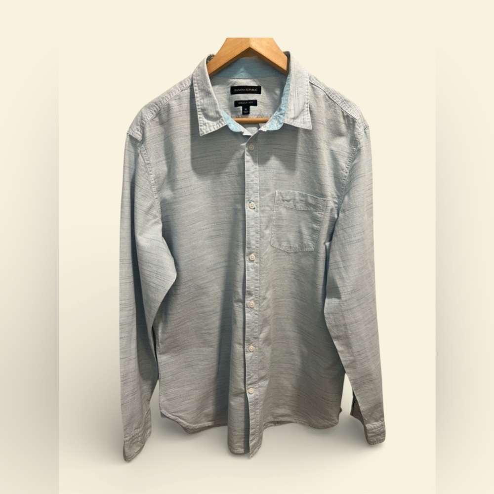 Banana Republic Grant Fit Light Blue Long Sleeve Button Down Shirt Men’s XL